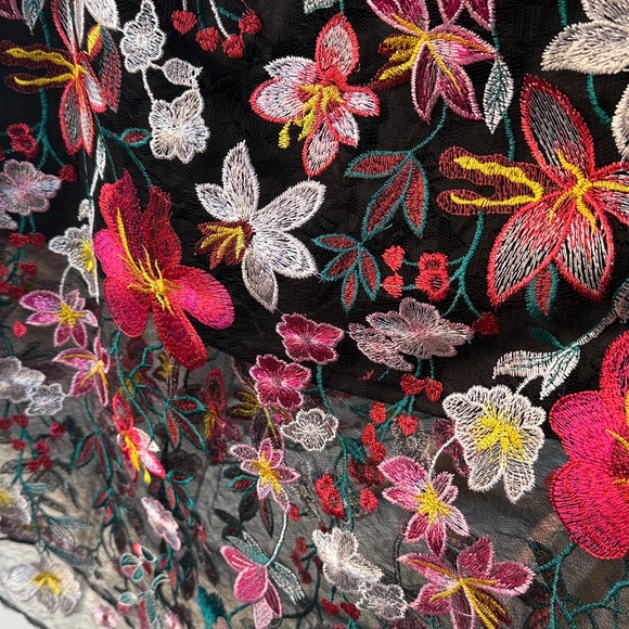 Sam Edelman Hibiscus Floral Strapless A-line Midi Dress - Picture 5 of 8